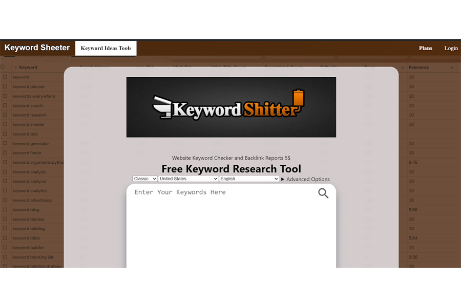 Keyword Sheeter