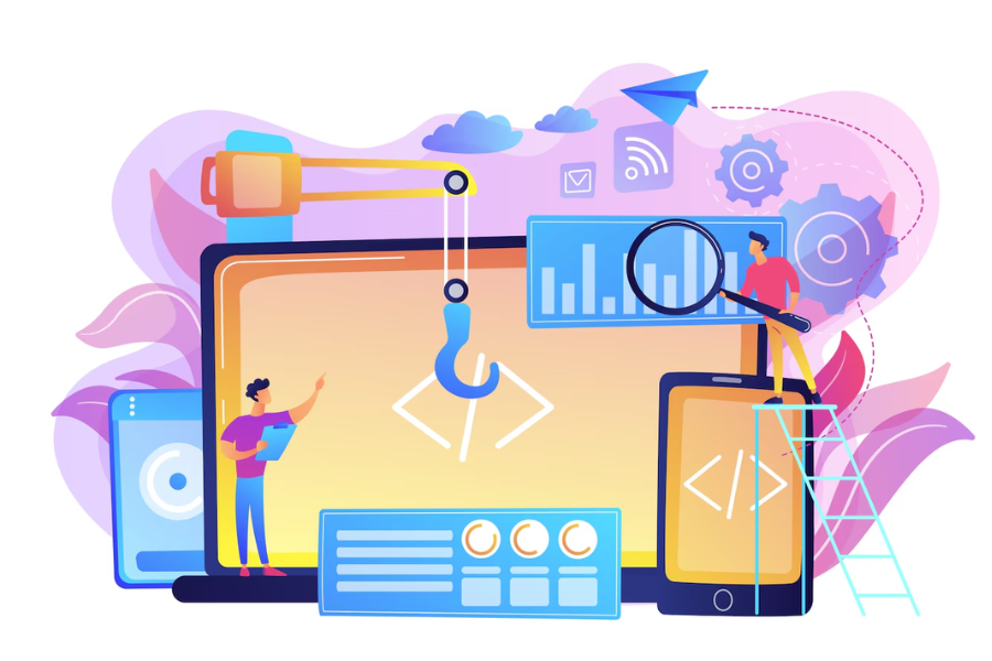 Web development and analysis illustration