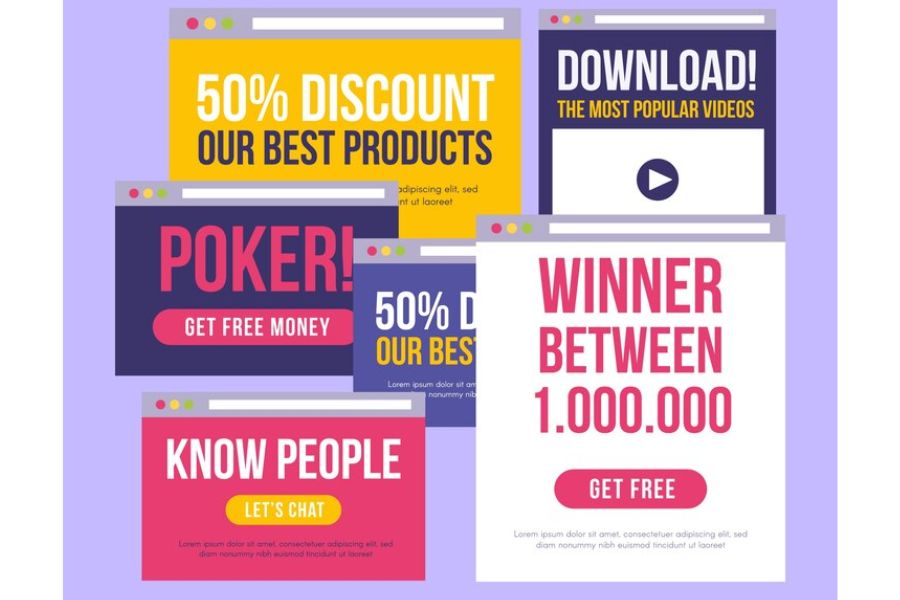 Pop-up ads with promotional messages