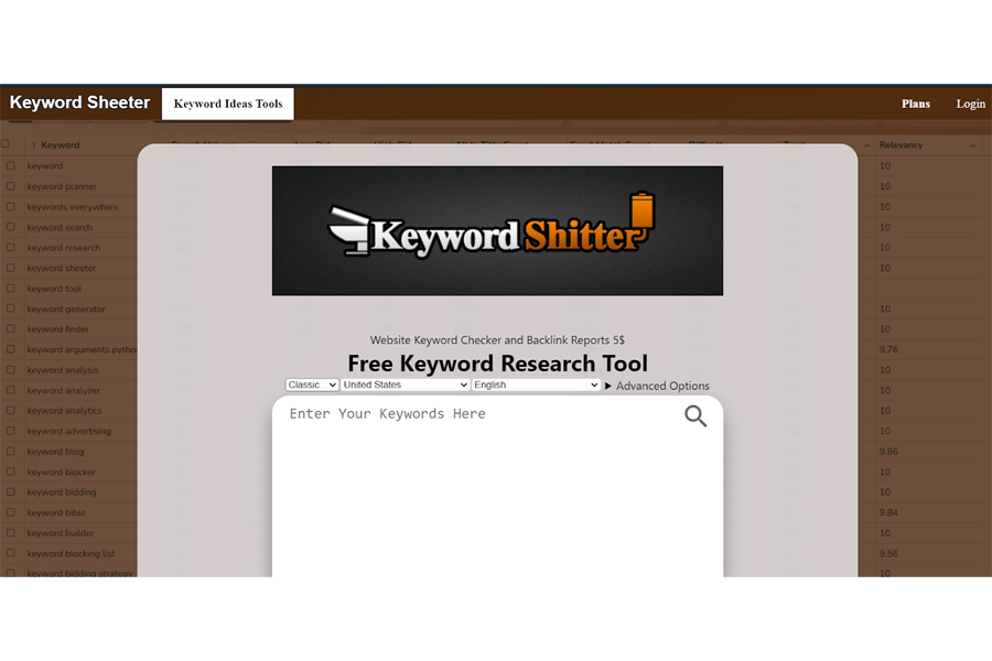 Keyword Sheeter