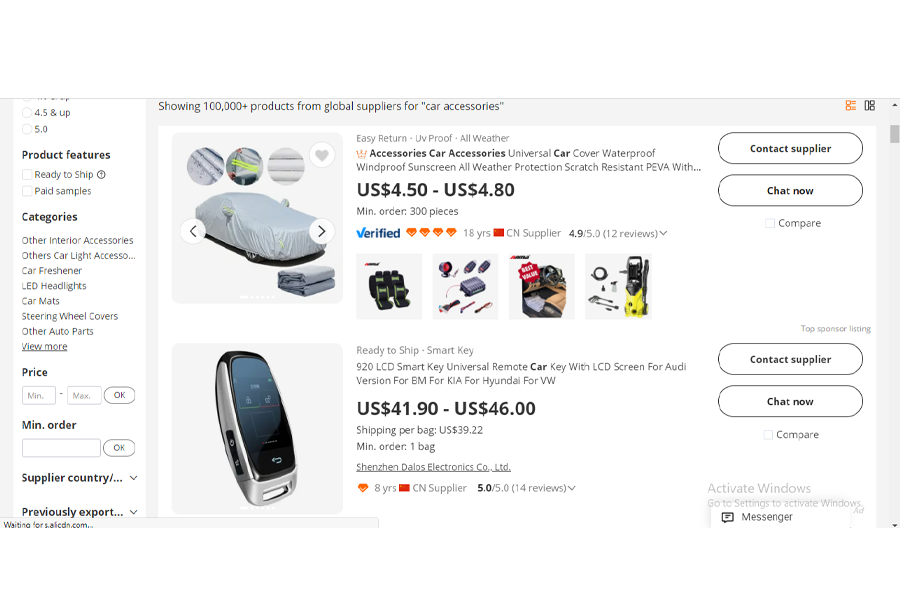 Example of an online marketplace