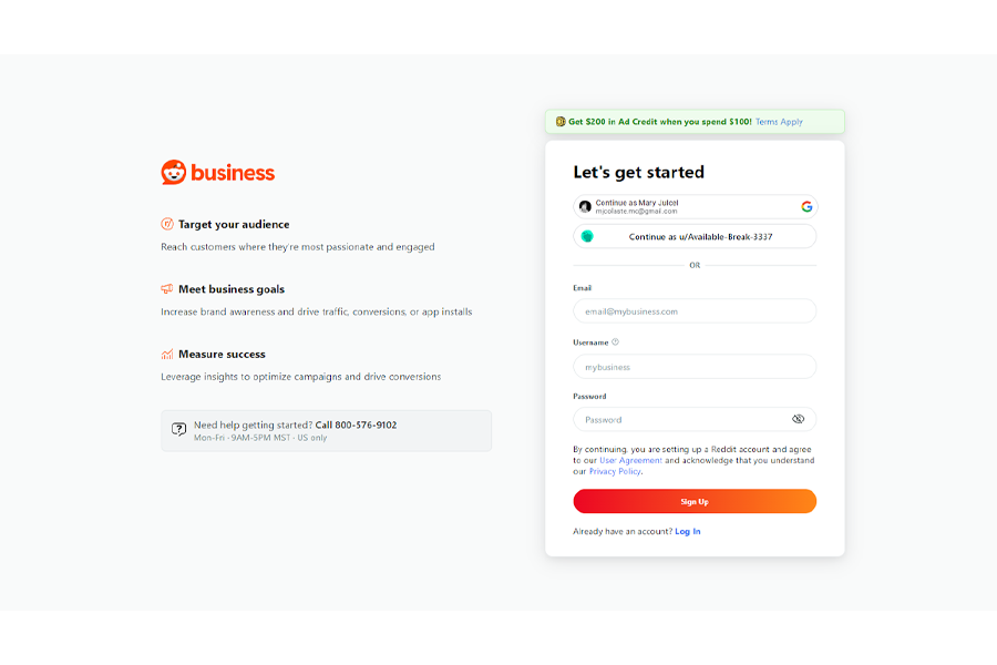 Reddit for business website